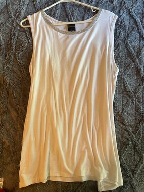 Covington Cream Tank with Sparkle Trim